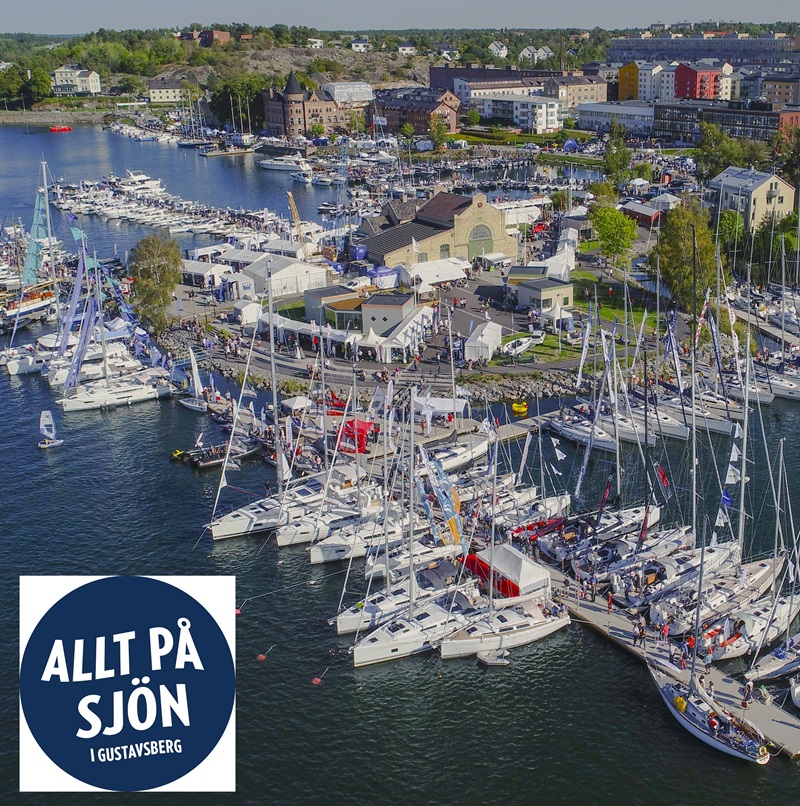 Vy över Gustavsbergs hamn under Allt På Sjön Mässa.