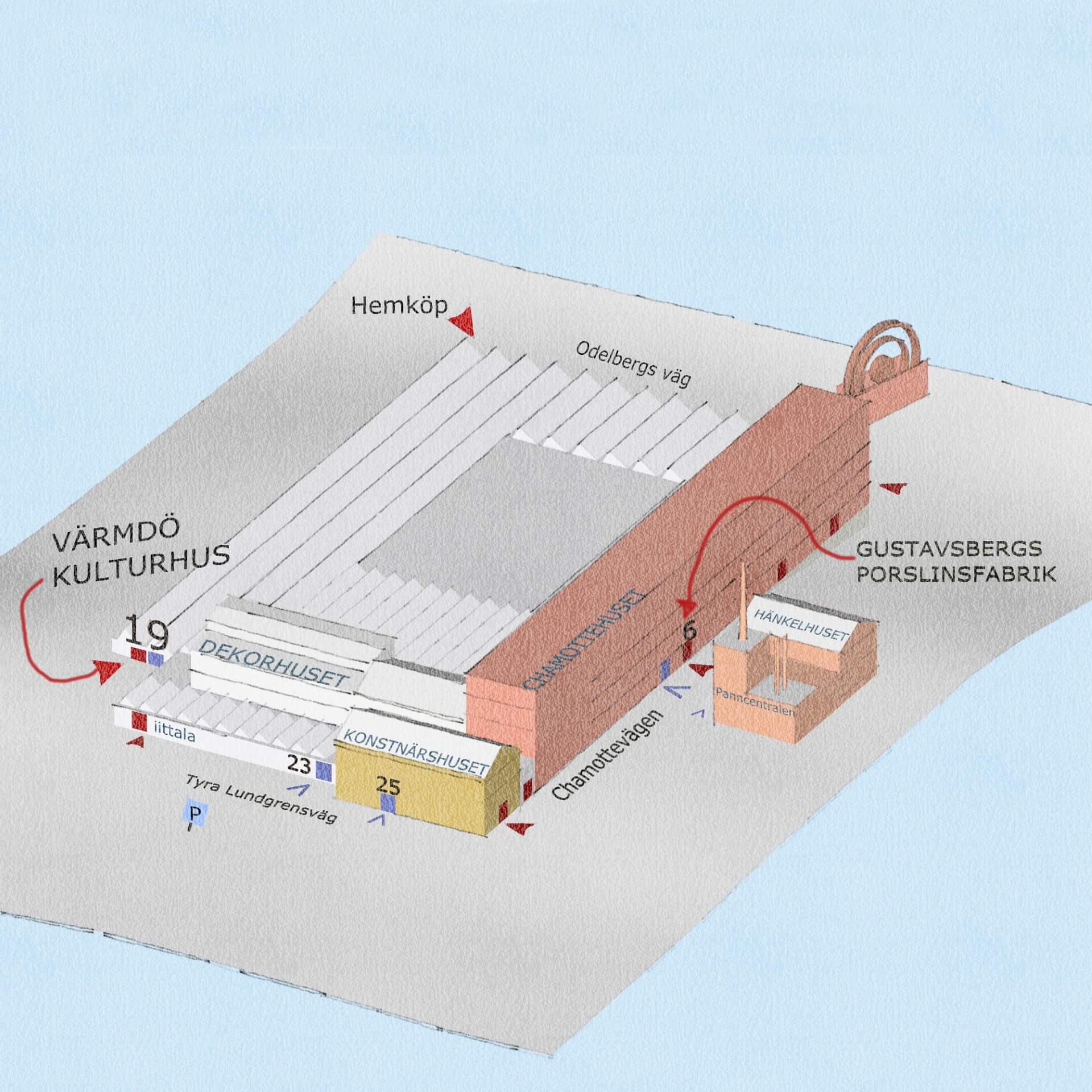 Kart illustration av Rebecka Tiselius, ERA Arkitektatelje.